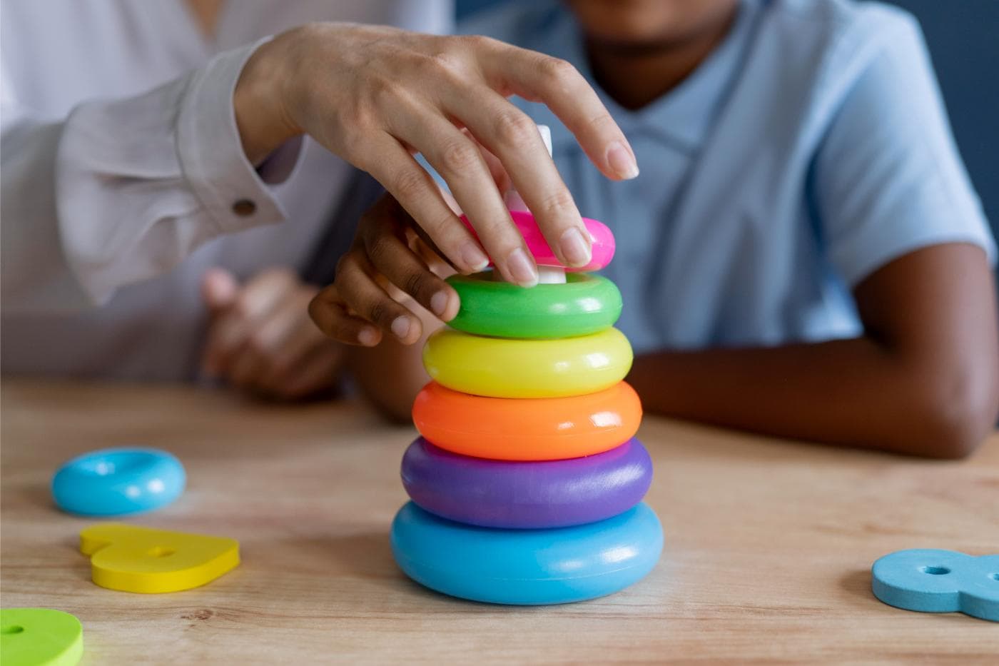 Child using sensory equipment during occupational therapy